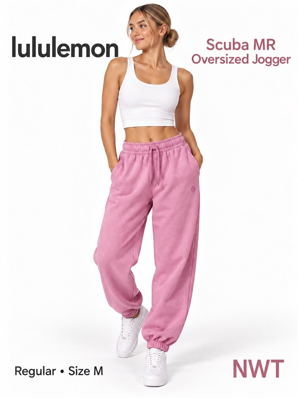 lululemon athletica Scuba Medium mid rise Oversized Jogger Pink